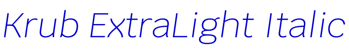 Krub ExtraLight Italic フォント